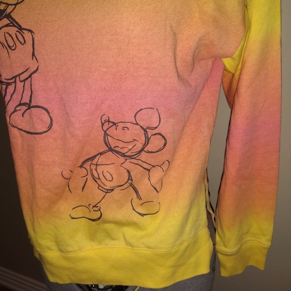 Mickey Mouse Orange Ombré Sweatshirt, Disney Mickey Ombre Tie Dye Sweatshirt - Picture 6 of 11